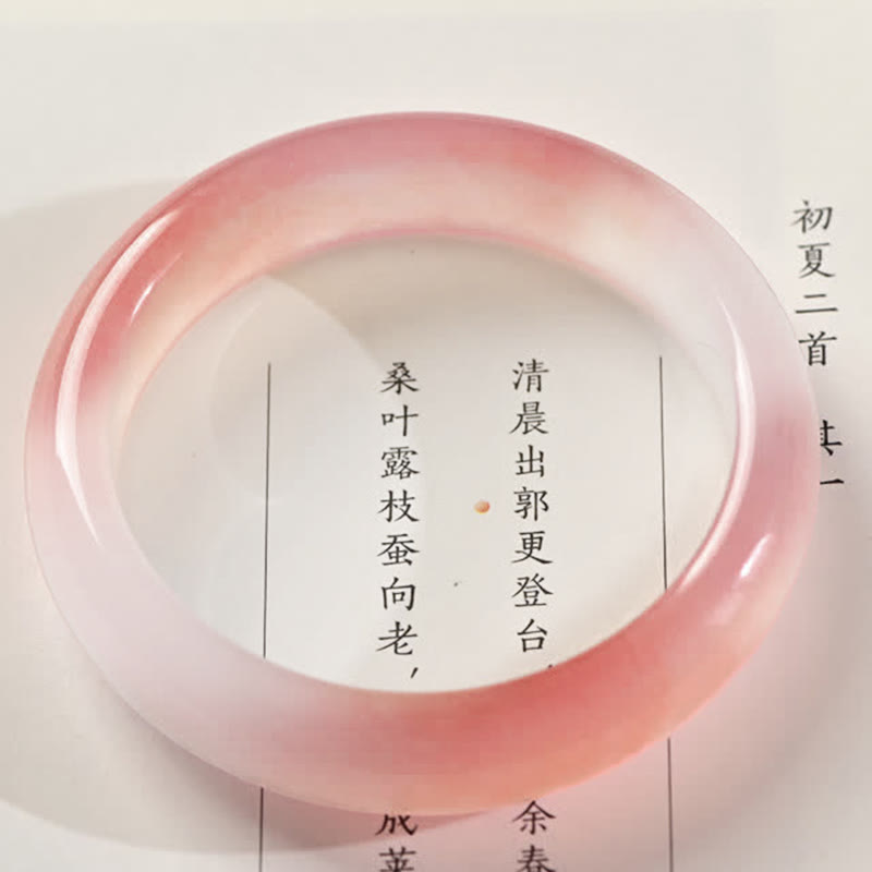 Fortune Jewel Pink Golden Silk Jade Wealth Bracelet Bangle