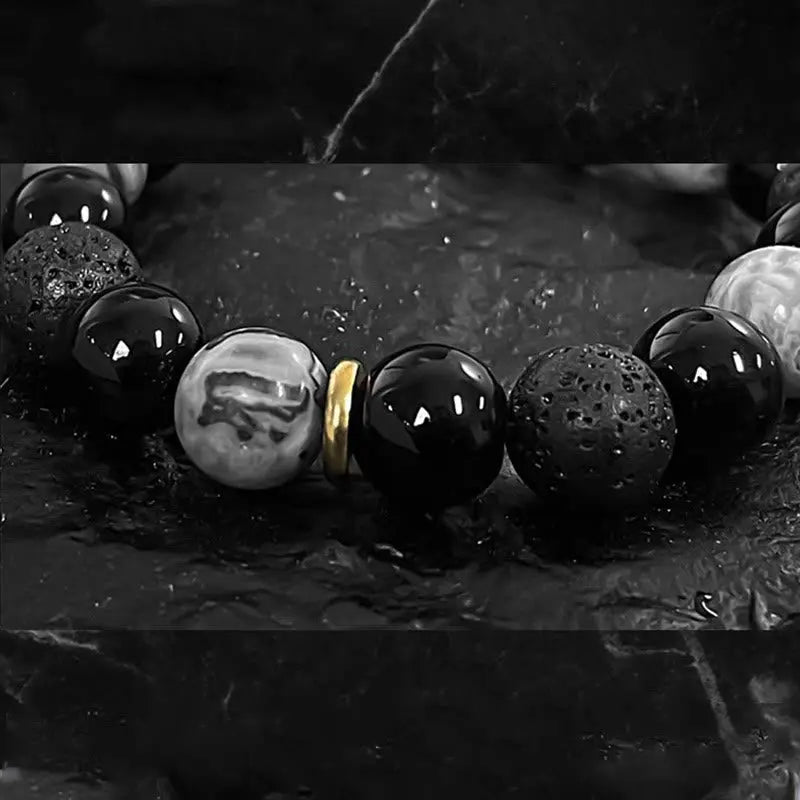 Fortune Jewel "All the Best for Strength and Grounding" Obsidian Bracelet Includes Gift Message Card Fortune Jewel