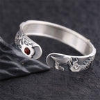 Fortune Jewel 999 Sterling Silver Dragon Strength Protection Bracelet Bangle