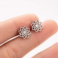 Fortune Jewel Tibetan Lotus Pattern New Beginning Stud Earrings