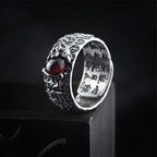 Fortune Jewel FengShui PiXiu Red Garnet Wealth Ring