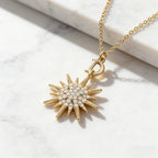 3D Sparkling Star Letter Necklace for Women