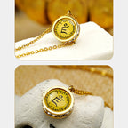 Fortune Jewel Tibetan Yellow God Of Wealth Green Tara Buddha Serenity Titanium Steel Necklace Pendant Fortune Jewel