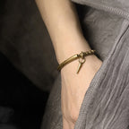 Fortune Jewel Lava Rock Stone Copper Balance Cuff Bracelet Bangle