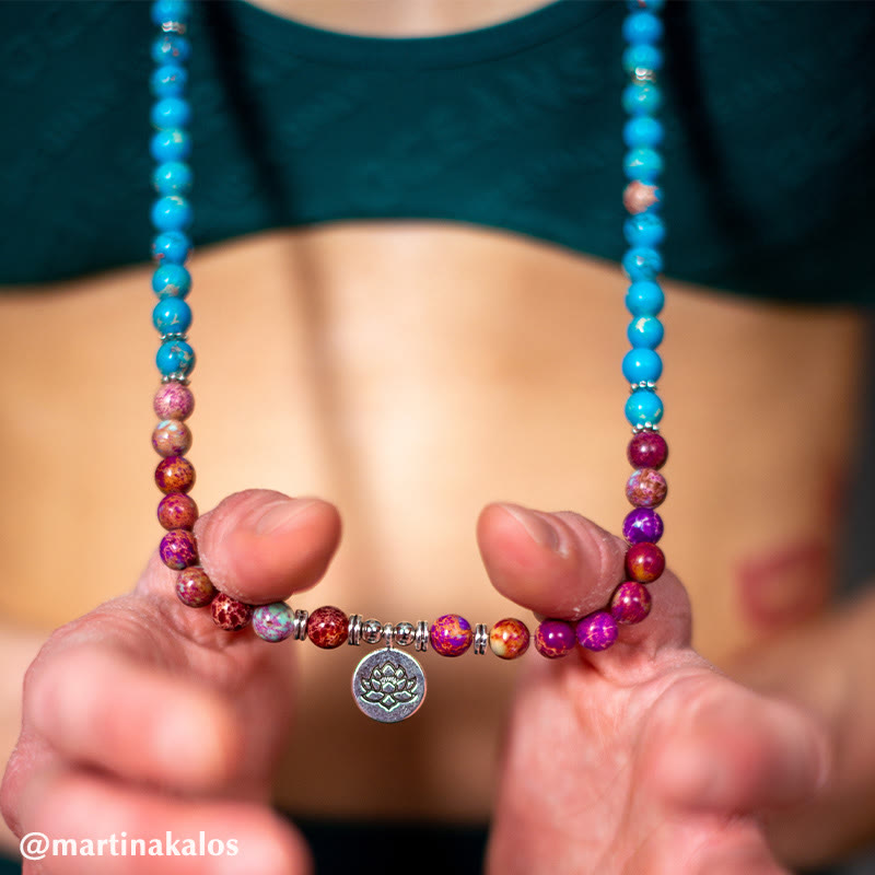 Fortune Jewel Tibetan Purple Miano Real Bead Harmony Lotus Mala