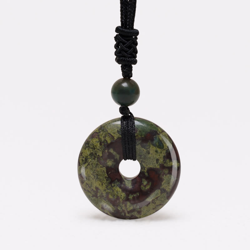 Fortune Jewel Lucky Coin Pendant Healing Crystal Gemstone Necklace