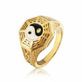 Yin Yang Symbol Copper Luck Ring Fortune Jewel
