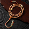 Fortune Jewel 108 Beads Bodhi Seed Red Agate Deer Head Wisdom Mala Bracelet