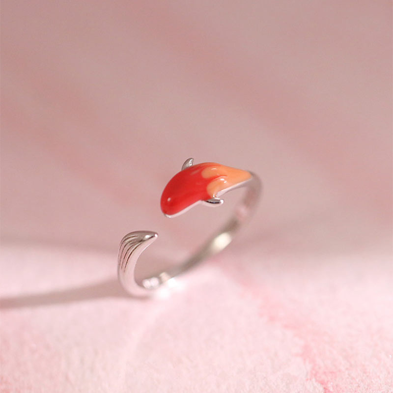 Fortune Jewel Koi Fish Copper Balance Luck Adjustable Ring