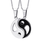2pcs Yin Yang Pendant Couple Necklace Fortune Jewel