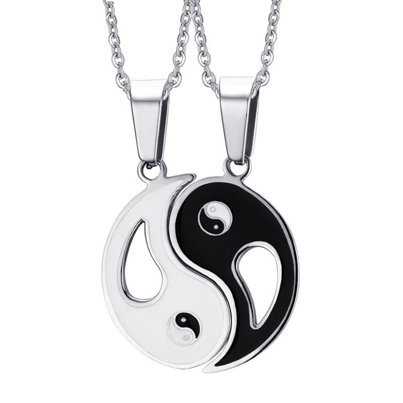 2pcs Yin Yang Pendant Couple Necklace Fortune Jewel