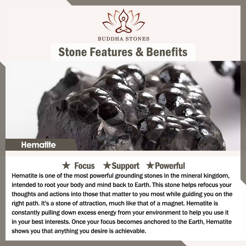 Fortune Jewel 12 Constellations of the Zodiac Hematite Protection Bracelet