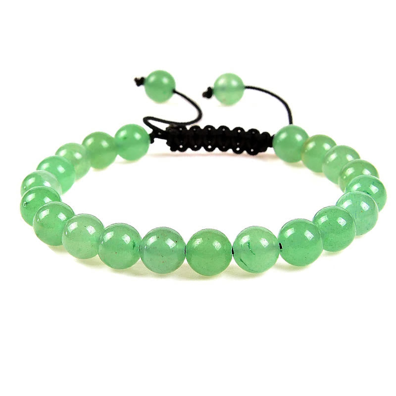 Fortune Jewel Natural Healing Power Gemstone Crystal Beads Unisex Adjustable Macrame Bracelet