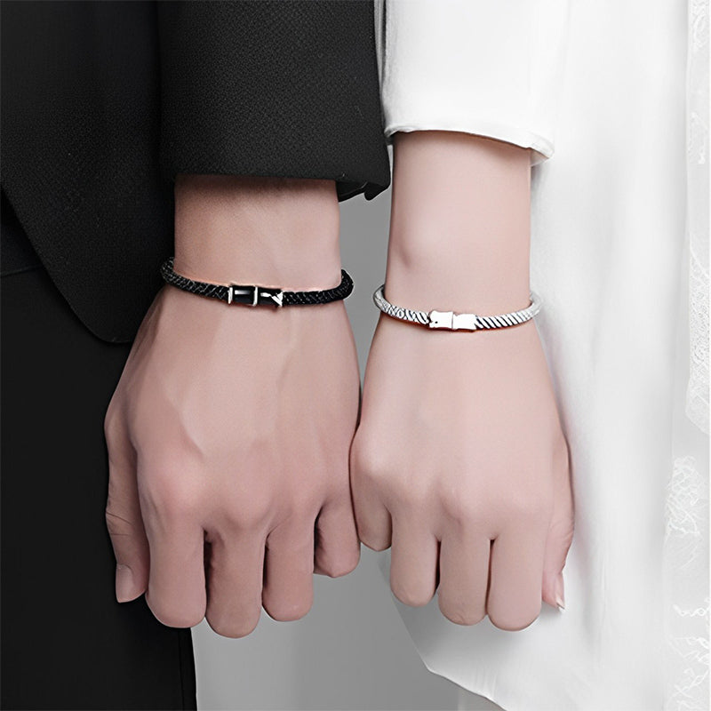 Fortune Jewel Bamboo Pattern Healing Couple Rope Bracelet