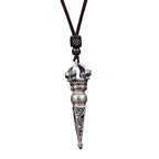 Fortune Jewel Tibetan Om Mani Padme Hum Dorje Vajra Design Wisdom Rotatable Necklace Pendant