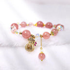 Fortune Jewel "Wishing Love and Sweet Blessings"Strawberry Quartz Bracelet Includes Gift Message Card Fortune Jewel