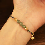 Fortune Jewel Handcrafted Hetian Jade Lotus Charm Luck Braided Bracelet