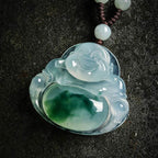Fortune Jewel Cyan Jade Luck Necklace Pendant Fortune Jewel