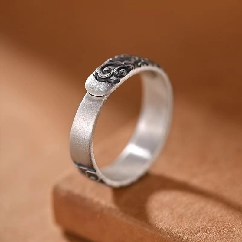 Fortune Jewel Vintage Auspicious Clouds Pattern Luck Ring