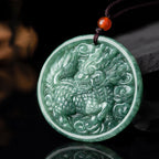 Fortune Jewel Natural Jade Kirin Abundance String Necklace Pendant