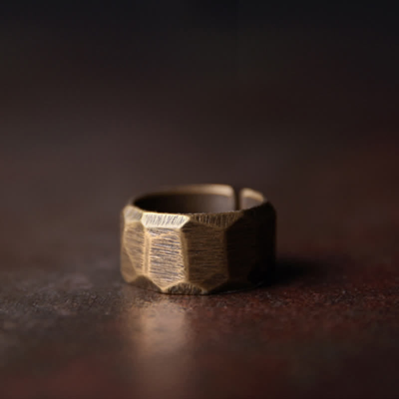 Fortune Jewel Tibetan Simple Design Copper Wealth Ring