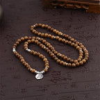 Fortune Jewel Tibetan Lightning Strike Wood Bracelet Lotus Buddha Mala