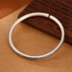 Fortune Jewel Vintage 999 Sterling Silver Auspicious Clouds Design Luck Bracelet Bangle