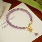 Fortune Jewel Natural Amethyst Crystal Relieves Stress Bracelet