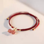 Fortune Jewel Natural Strawberry Quartz Amethyst Green Phantom Bead Positive Bracelet