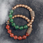 Fortune Jewel Tibetan Red Agate Green Agate Copper Confidence Fortune Bracelet