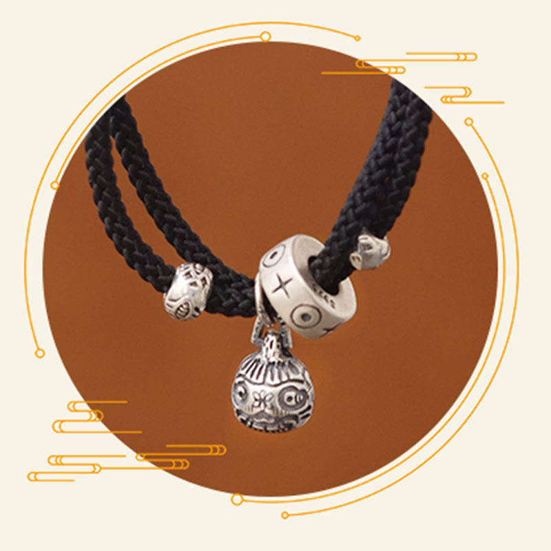 Fortune Jewel 925 Sterling Silver Gold Swallowing Beast Koi Fish Wealth Handcrafted Braided Bracelet