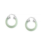 Fortune Jewel Round Jade White Jade Prosperity Earrings