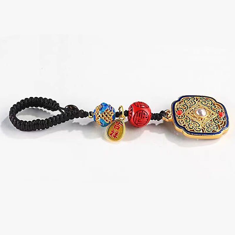 Fortune Jewel Fu Character Blessing Ruyi Charm Key Chain