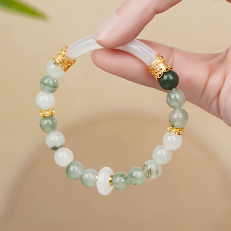 Fortune Jewel Natural Tianshan Jade Chalcedony Luck Bracelet