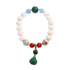 Fortune Jewel Bodhi Seed Lotus Bead Carved Peace Harmony Bracelet