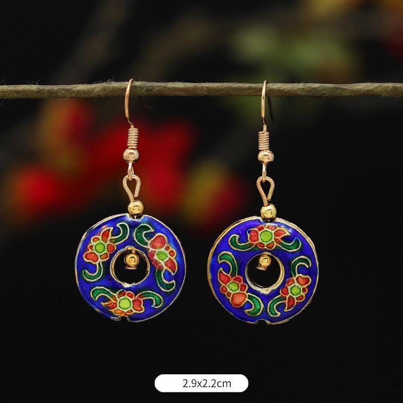Fortune Jewel Lotus Butterfly Flower Alloy Copper Enlightenment Drop Earrings