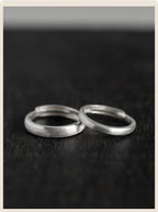Buddha3bodhi Minimalist Vintage Pure Silver Matte Couple Rings - Adjustable