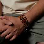Fortune Jewel Tibetan Bodhi Seed Amber Dzi Bead Agate Zakiram Goddess of Wealth Beads Triple Wrap Bracelet