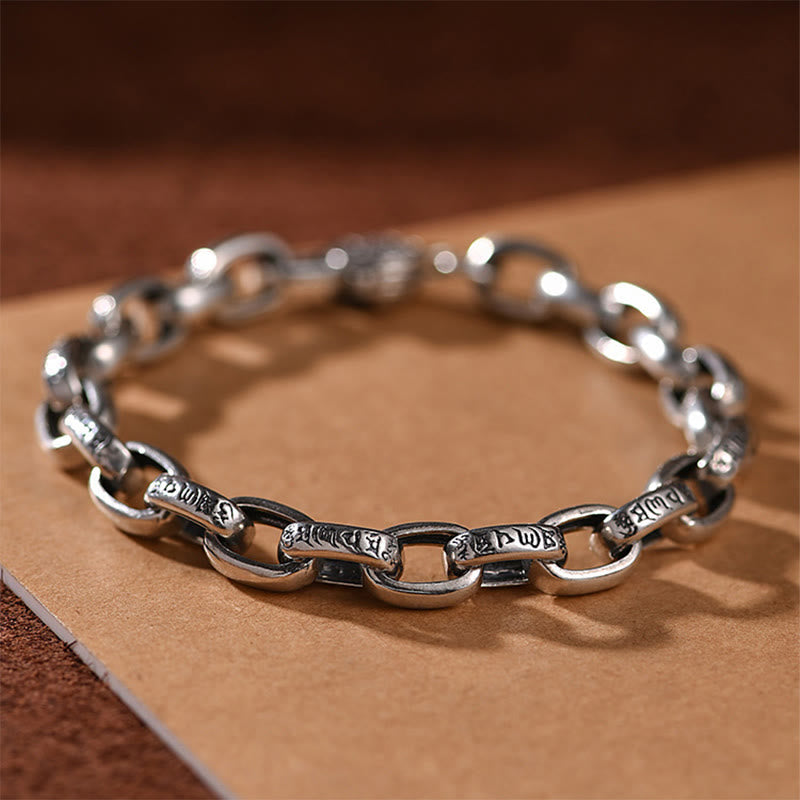 Fortune Jewel Om Mani Padme Hum Double Dorje Copper Engraved Wisdom Bracelet