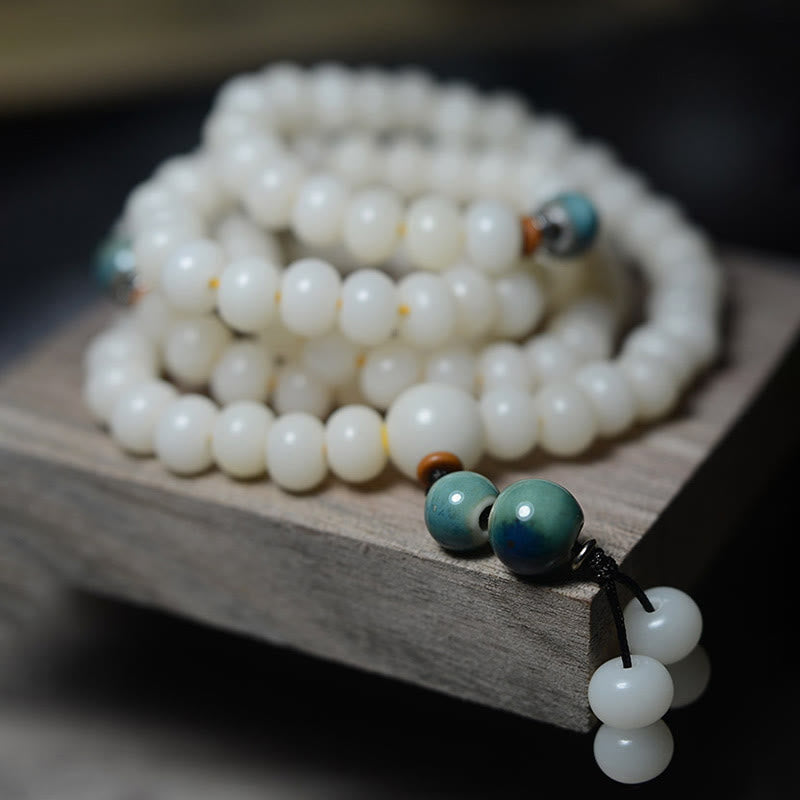 Fortune Jewel 108 Mala Beads Bodhi Seed Keep Away Evil Spirits Calm Bracelet