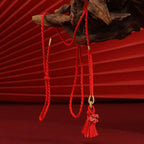 Fortune Jewel Natural Cinnabar Dragon Blessing Red String Belly Chain