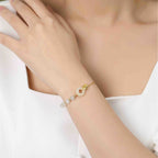 Fortune Jewel 925 Sterling Silver Hetian White Jade Peace Buckle Ginkgo Leaf Luck Bracelet