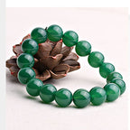Fortune Jewel Natural Green Agate Support Bracelet