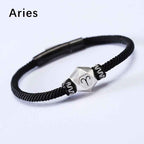 Fortune Jewel 999 Sterling Silver 12 Constellations of the Zodiac Protection Handmade String Bracelet