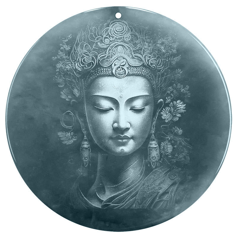 Fortune Jewel Kwan Yin Avalokitesvara Jade Abundance String Necklace Pendant Fortune Jewel