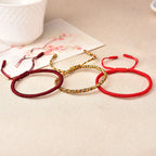 Fortune Jewel Tibetan Lucky 3 Combination Sets Red String Bracelet