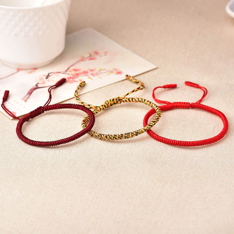 Fortune Jewel Tibetan Lucky 3 Combination Sets Red String Bracelet