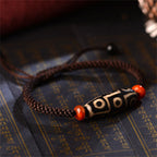 Fortune Jewel Tibetan Nine-Eye Dzi Bead Prosperity String Bracelet