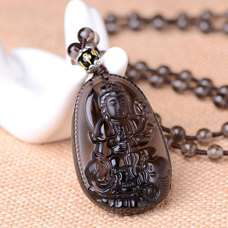 Fortune Jewel Chinese Zodiac Obsidian Protection Necklace