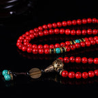 Fortune Jewel Tibetan Mala Red Turquoise Lucky Necklace Bracelet